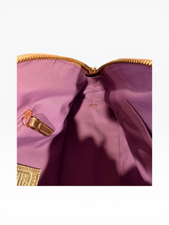 Authentic COACH Vintage Y2K 2009 Metallic Gold Patchwork Satchel Handbag F14007 - Picture 13 of 16